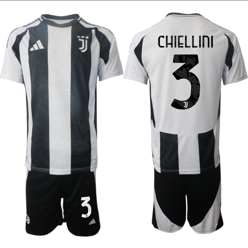 Men 2024-2025 Club Juventus home Black #3 Soccer Jersey